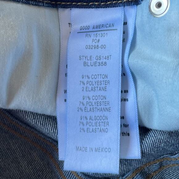 Women's Good American Good Straight Leg Denim High Rise Distressed Jeans sz 25 - Picture 8 of 11